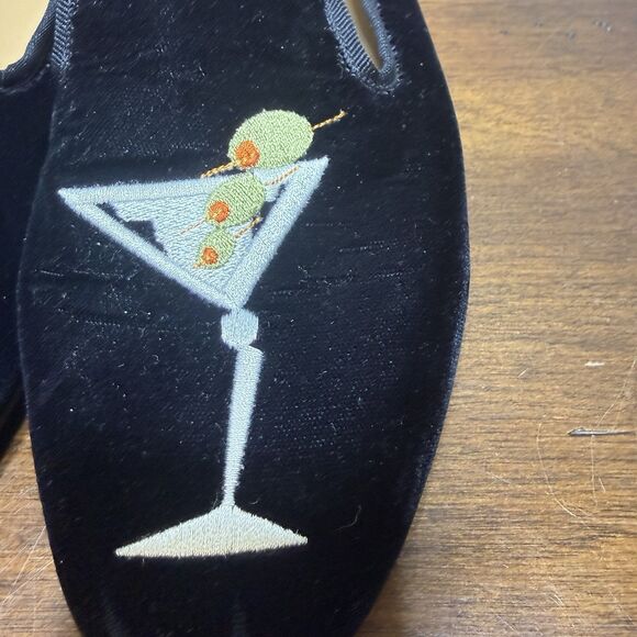 A. Marinelli Martini Cocktail Embroidered Velvet Loafer Slip On Shoes 9.5 - Picture 3 of 8
